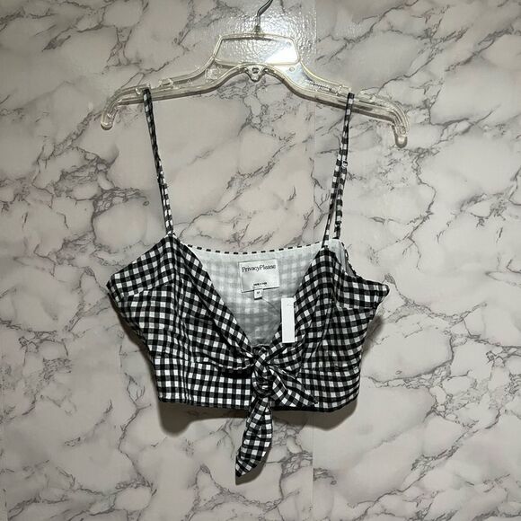 Privacy Please Lewisville Top in Black Gingham - Picture 2 of 7